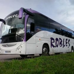 Uno de nuestros autobuses detenido durante un servicio