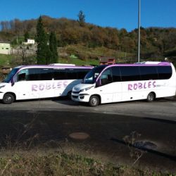 Dos microbuses estacionados